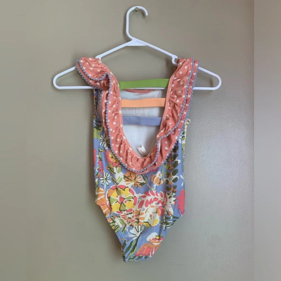 Matilda Jane girls Swimsuit size 6 floral polka dots - Picture 4 of 5